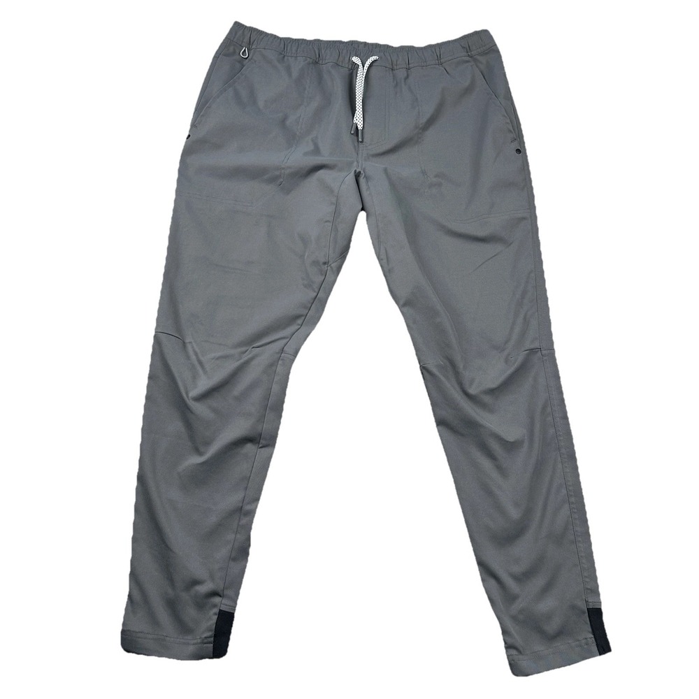 Myles Pants Mens XL Joggers Woven Elastic Waist Ankle 34x29 Golf Chino Gray